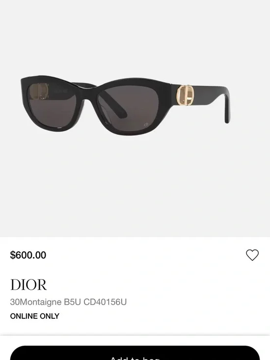 Dior Black Cat-Eye Sunglasses with Gold Hardware - Picture 6 of 6